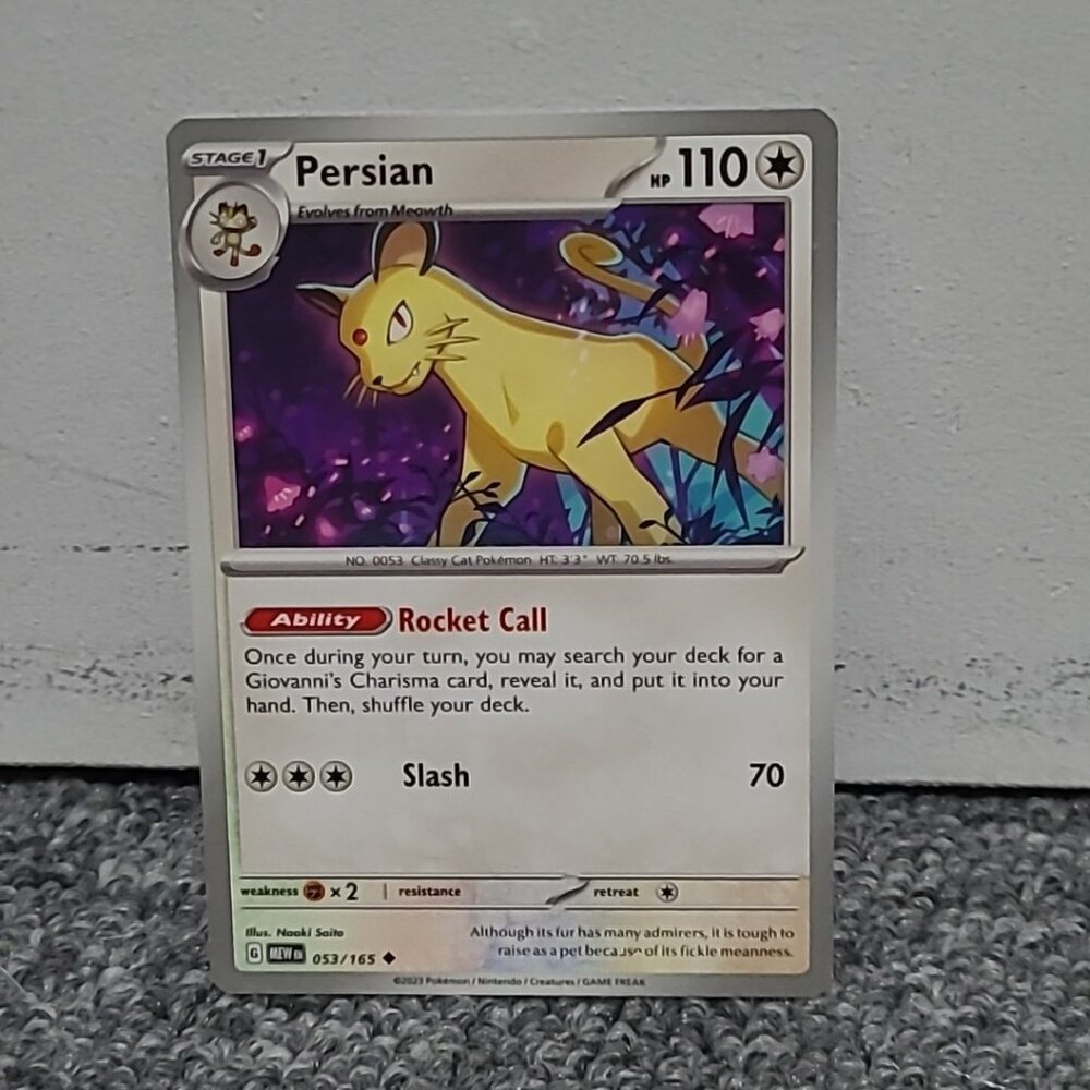 Persian #053/165 SV: Scarlet & Violet 151 Pokemon Card Uncommon Nice Shape